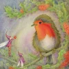 Picture Books in Winter Robin Greeting Card