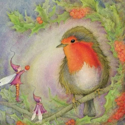 Picture Books in Winter Robin Greeting Card