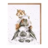 'Piggy in the Middle' Blank Greetings Card