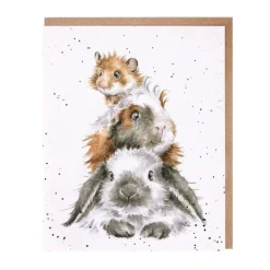 'Piggy in the Middle' Blank Greetings Card