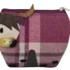 Plum Winton Highland Cow Tweed  Purse
