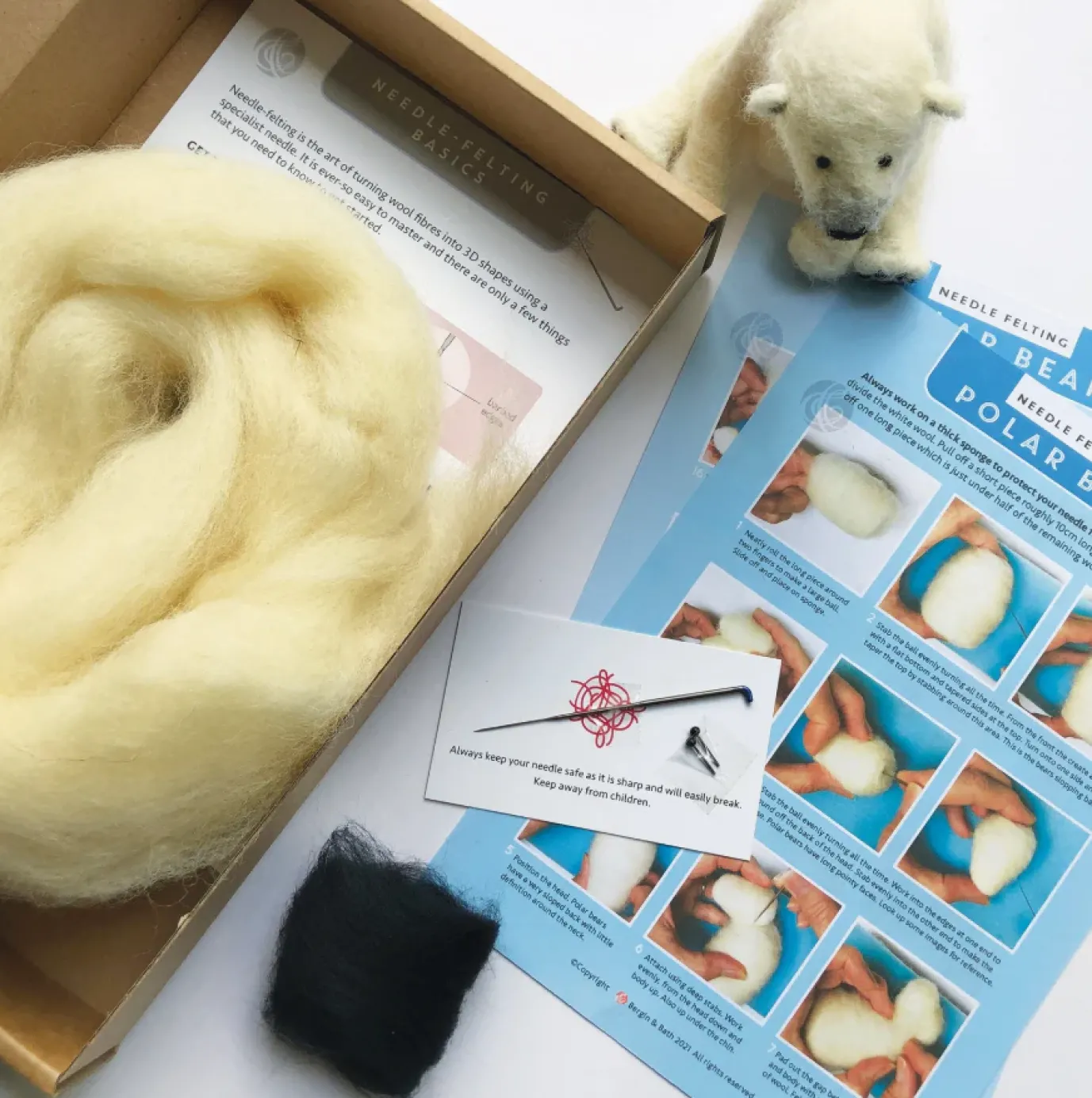 Polar Bear Needle Felting Kit