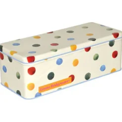 Polka Dot Long Deep Rectangular Tin