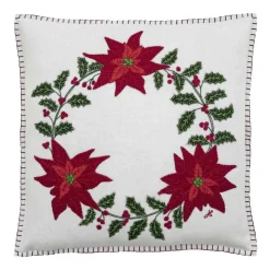 Ponsettia Wreath Pillow