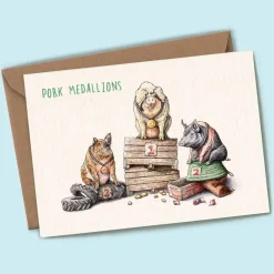Pork Medallions Greetings Card