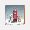 Postbox & Dogs Christmas Card