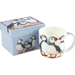 Puffins Bone China Mug- White (Boxed)