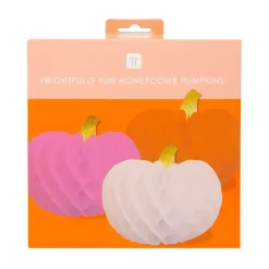 Pumpkin Honeycomb Decorations - 3 pack