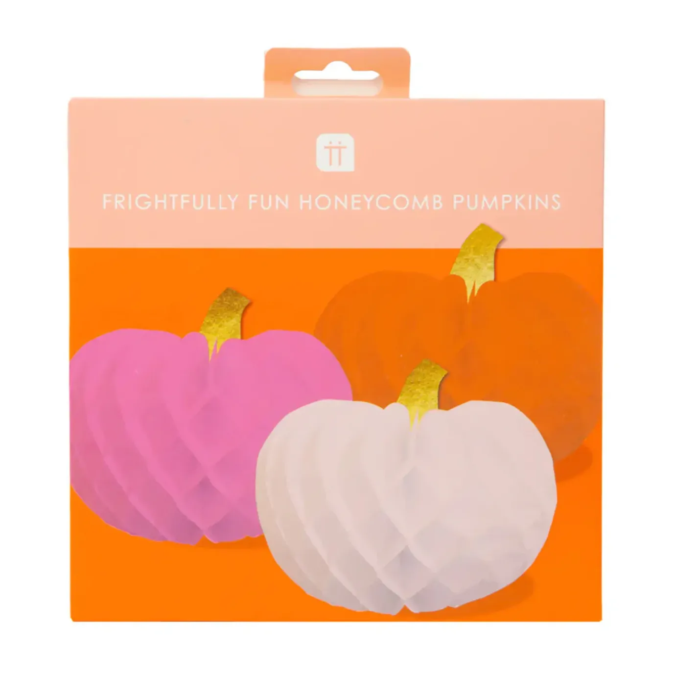 Pumpkin Honeycomb Decorations - 3 pack