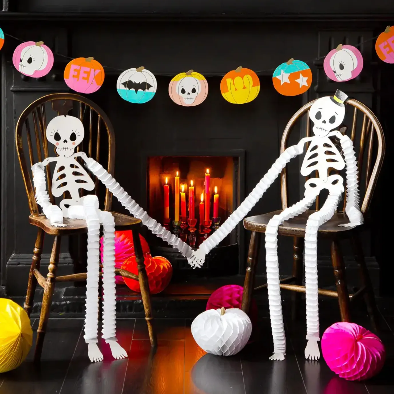 Pumpkin Honeycomb Decorations - 3 pack