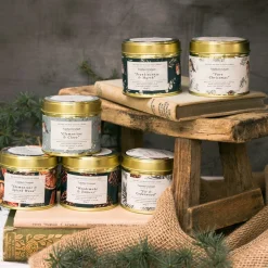 Pure Christmas (Robin & Eucalyptus) Candle in a Matte Gold Tin