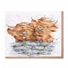 "Blown Away" Highland Cows Greetings Card