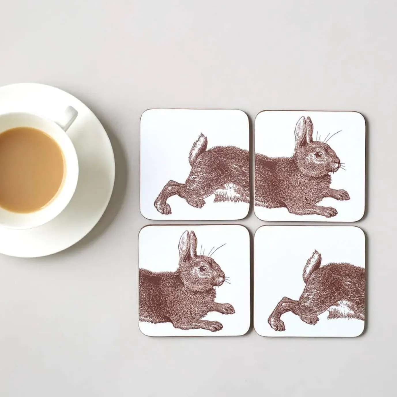 Rabbit & Cabbage Set of 4 Coasters