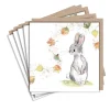 Rabbit and Leaves Set of 5 Notecards