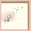 Rabbit Blowing Leaves Greeting Card