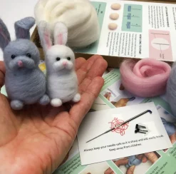Rabbits Needle Felting Kit