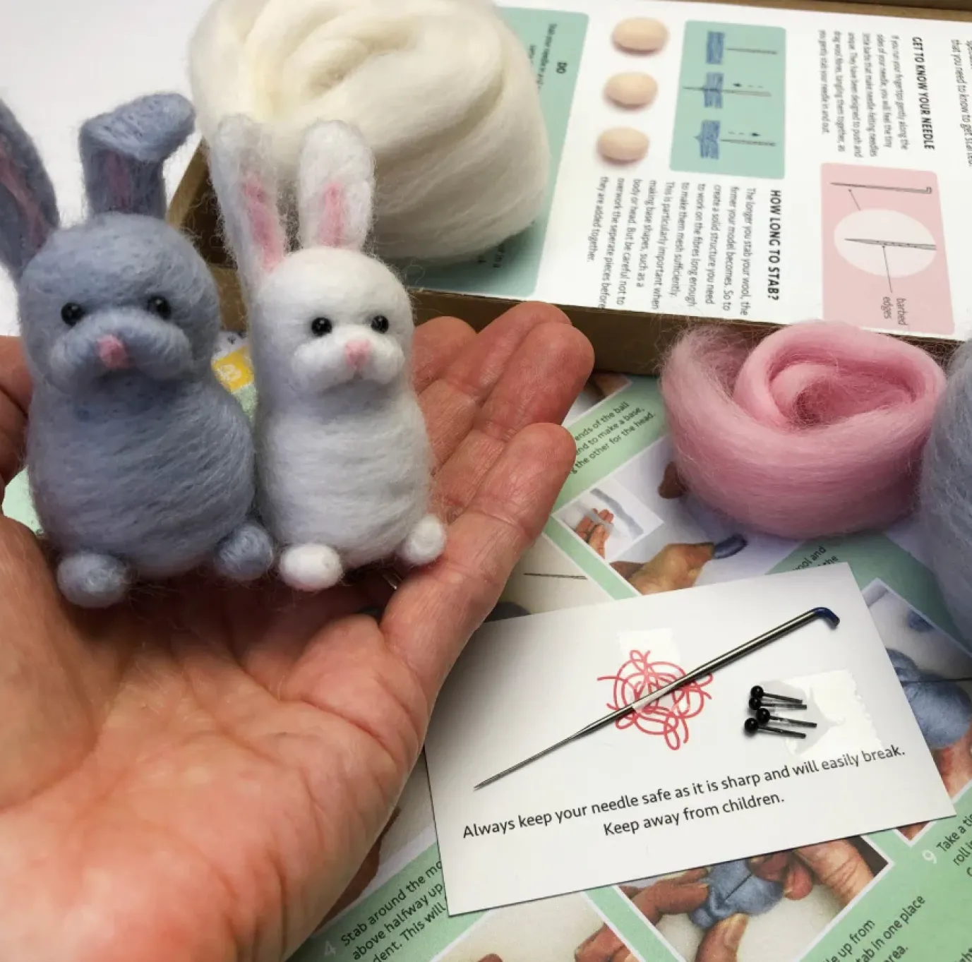 Rabbits Needle Felting Kit