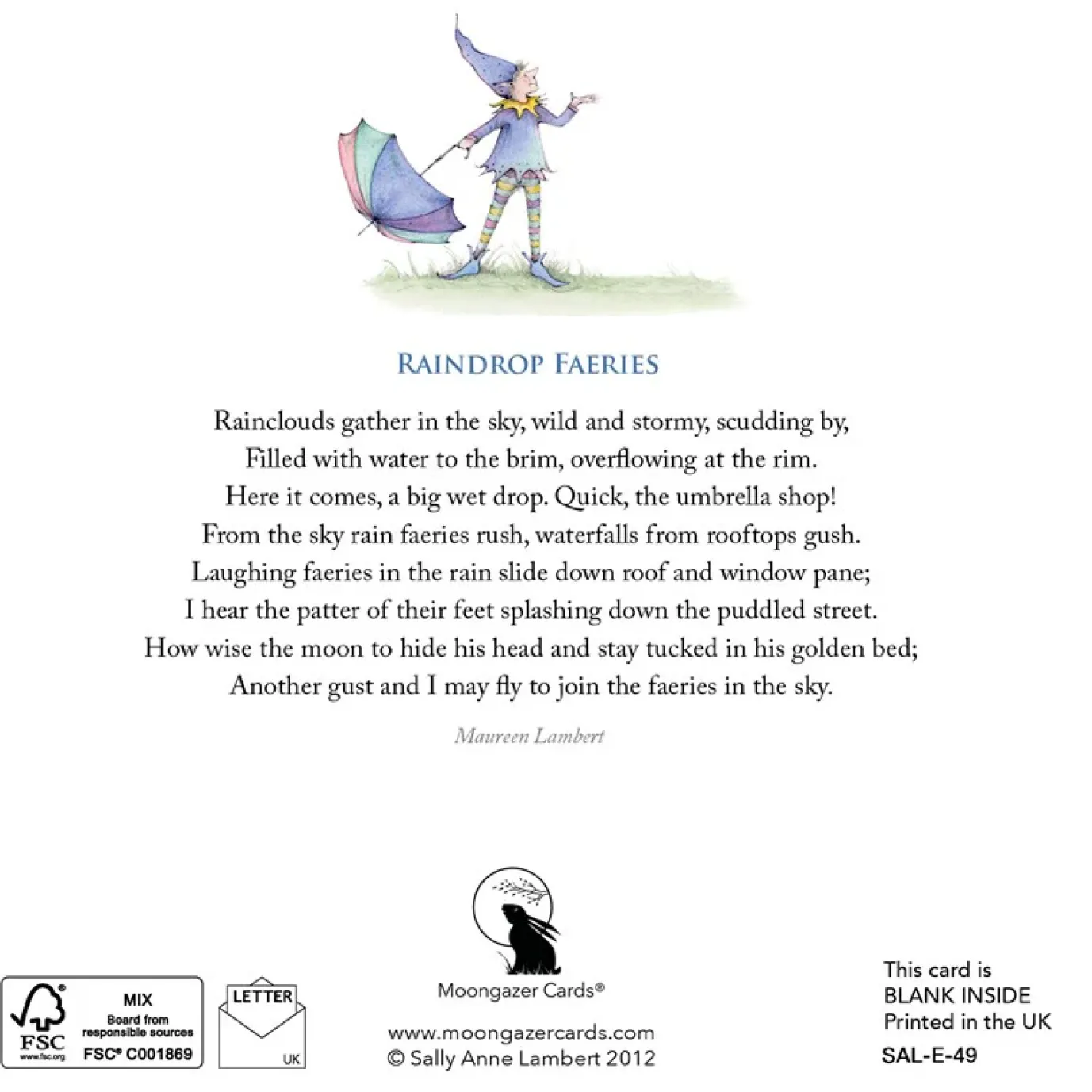 Raindrop Faeries Greeting Card