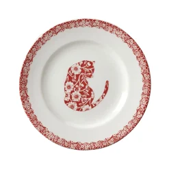 Red Calico Cat 7in Small Plate