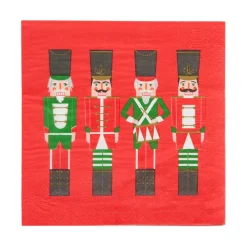 Red Nutcracker Christmas Napkins - 16 pack