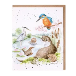 'Riverbank' Otter Greetings Card