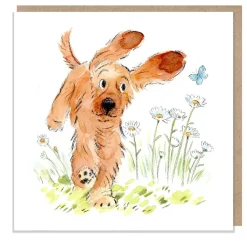 Running Cocker Spaniel Greetings Card