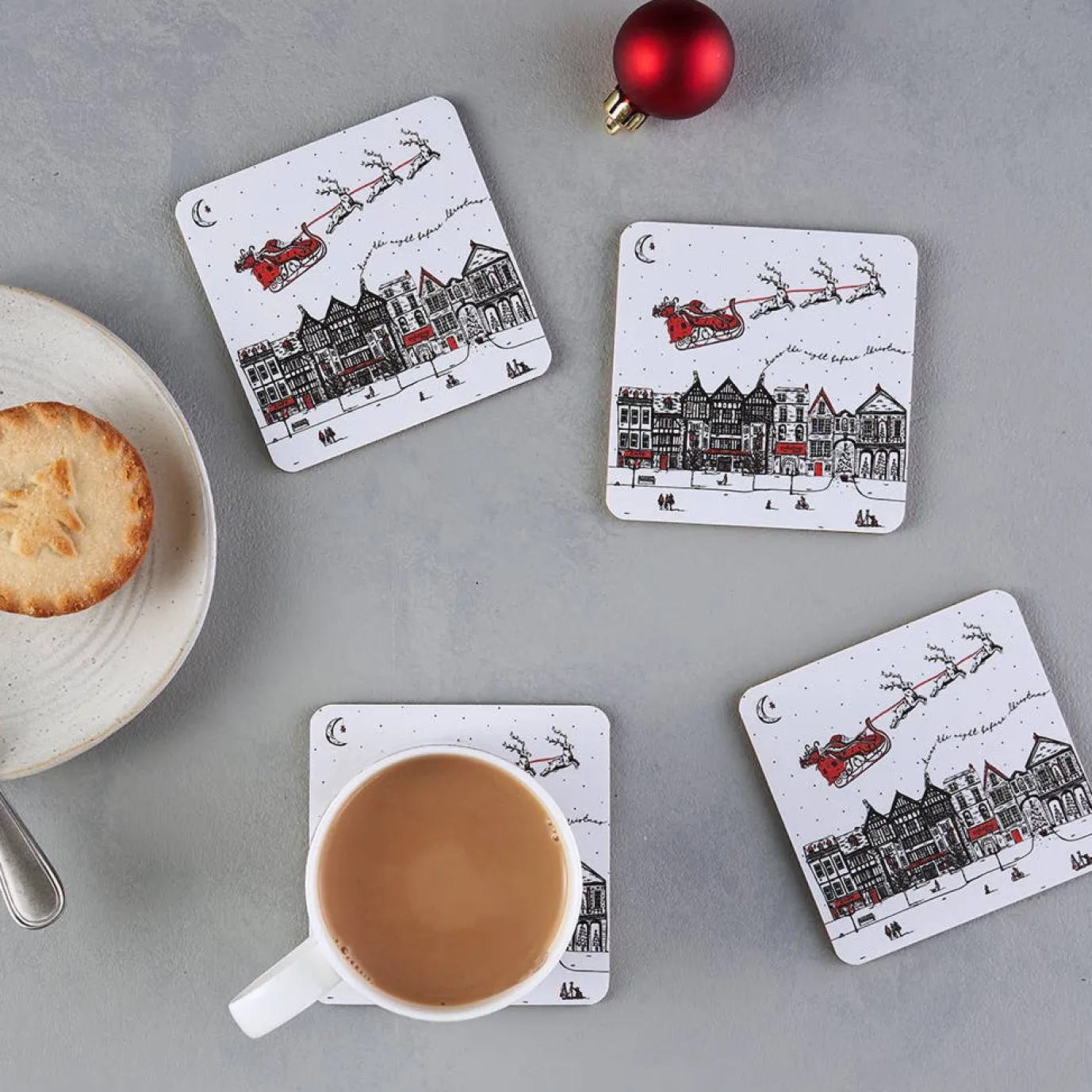 Santa's Sleigh Set of 4 Coasters