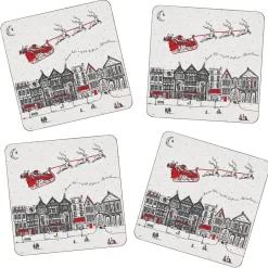 Santa's Sleigh Set of 4 Coasters