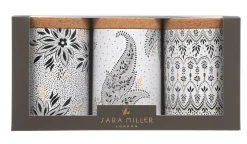 Sara Miller Artisanne Noir Set of 3 Round Caddies