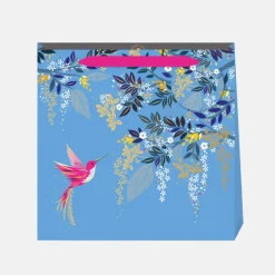 Sara Miller Blue Hummingbird Medium Gift Bag