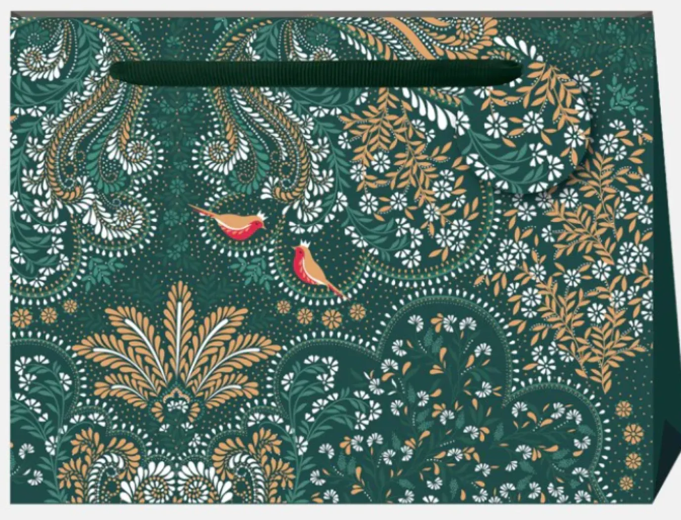Sara Miller Robin Filigree Deep Emerald Shopper Gift Bag