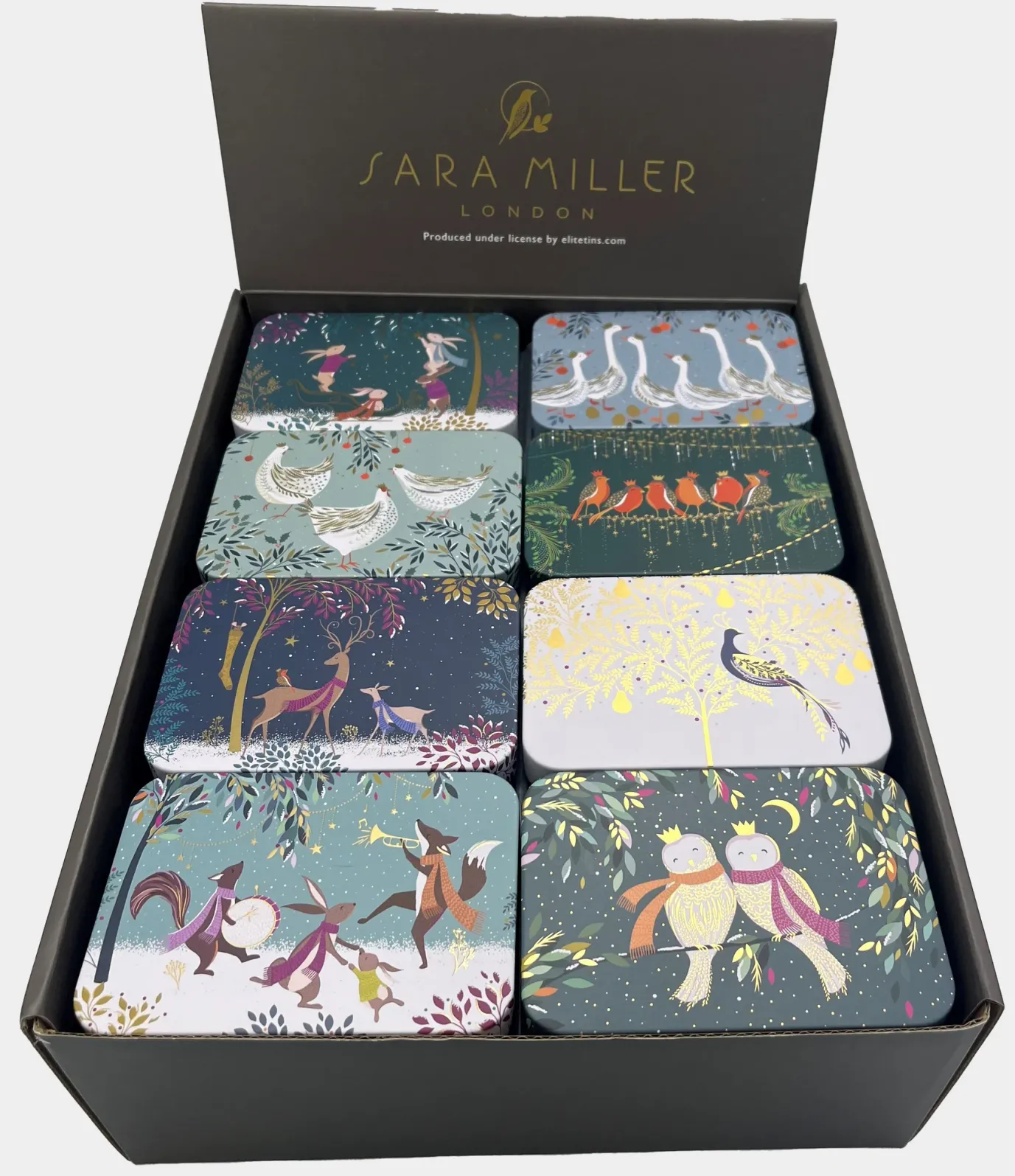 Sara Miller Woodland Christmas Pocket Tins