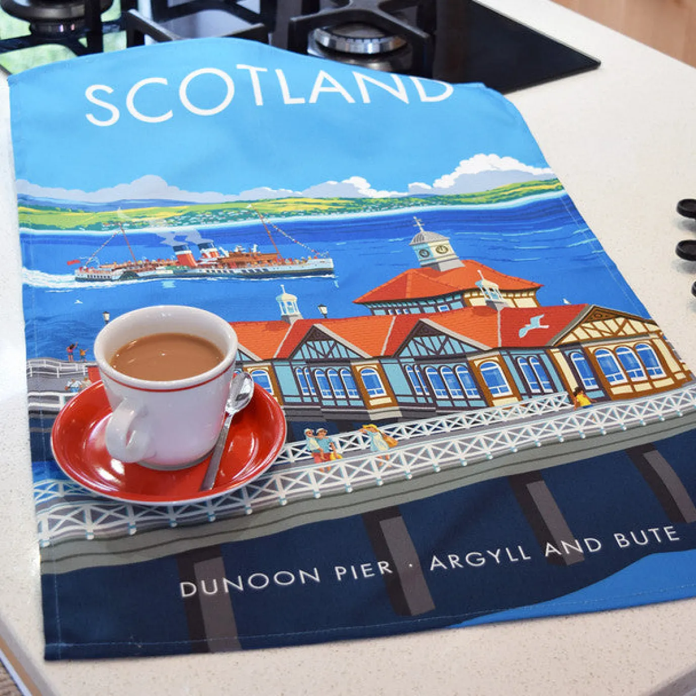 Scotland - Dunoon Pier Tea Towel