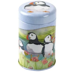 Sea Thrift Puffins Set of 3 Mini Stacker Tins