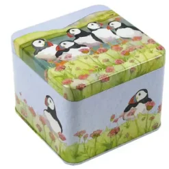Sea Thrift Puffins Small Square Tin