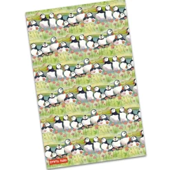 Sea Thrift Puffins Tea Towel