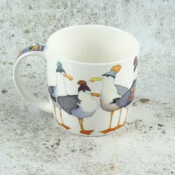 Seagulls in Beanies Bone China Mug (Boxed)