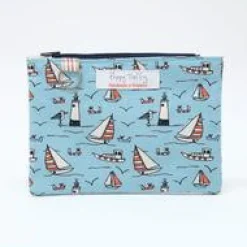 Seaside Flat Zip Purse with Keyring