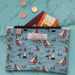 Seaside Flat Zip Purse with Keyring