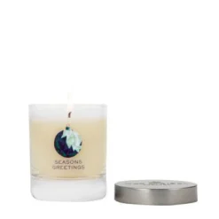 Seasons Greetings Candle in Glass