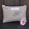 Seed Head Flat Embroidered Zip Purse with Keyring