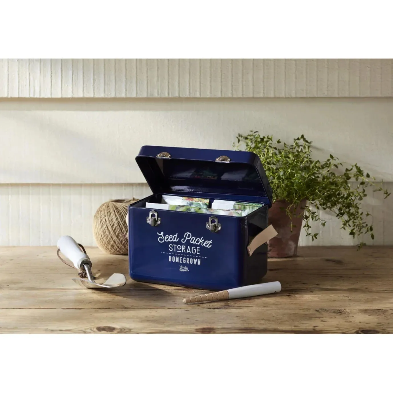 Seed Packet Storage Tin in Atlantic Blue