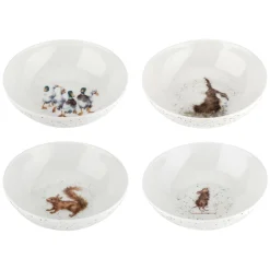 Set of Four 6 Inch Bowls (Hare, Duck, Mouse, Squirrel)