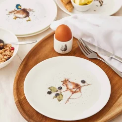 Set of Four 8 Inch Coupe Plates (Hare, Duck, Mouse, Squirrel)