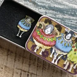 Sheep in Sweaters Enamel Pin in a Tin