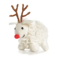 Sheep with Antlers Felt Decoration