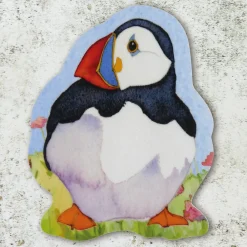 Sitting Puffin 3 Die Cut Coaster