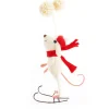 Skater Mouse Felt Christmas Decoration