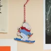 Skiing Mouse Wooden Christmas Decoration
