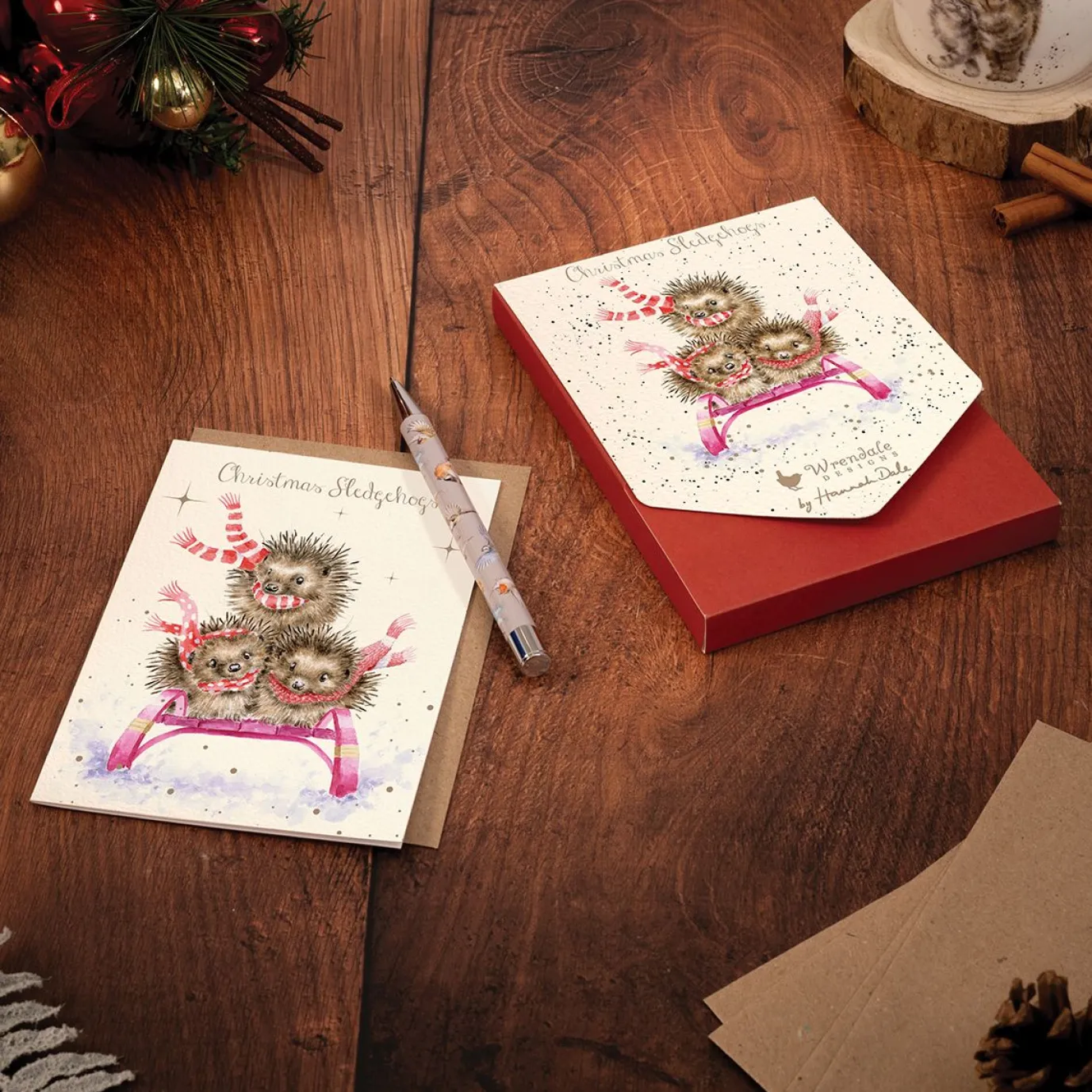 'Sledgehogs' Hedgehog Christmas Card Pack